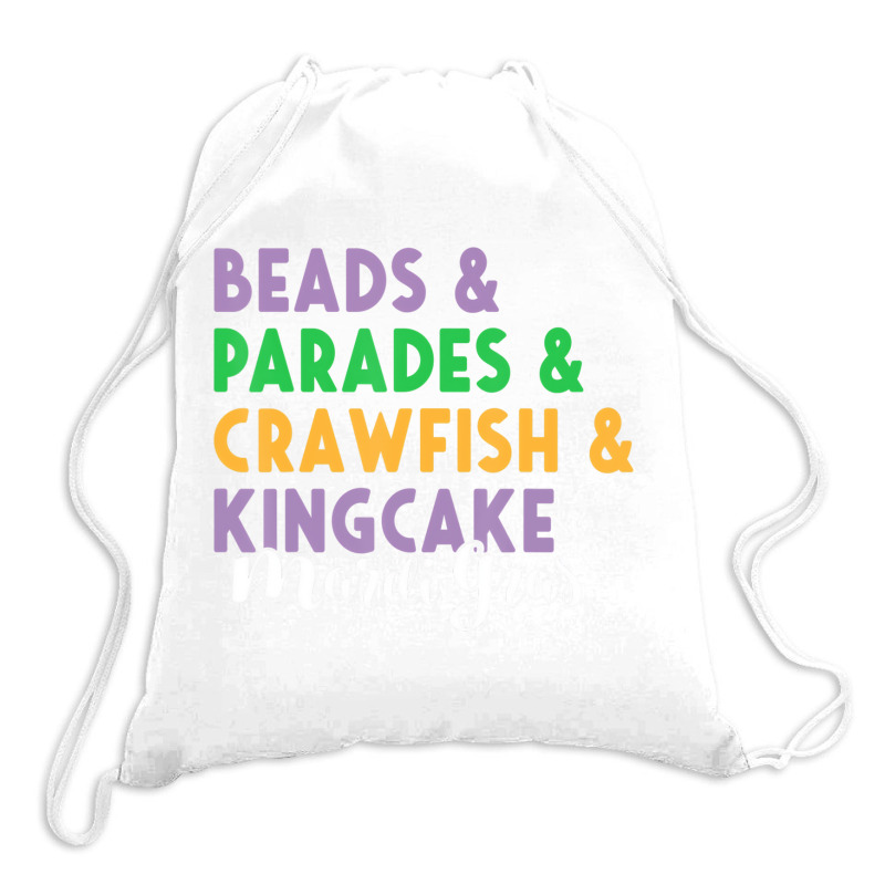 Mardi Gras Beads Parades King Cake CrawfishÂ fat Drawstring Bags | Artistshot