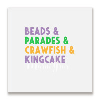 Mardi Gras Beads Parades King Cake CrawfishÂ fat Metal Print Square | Artistshot