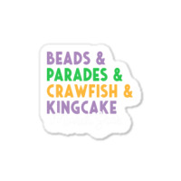 Mardi Gras Beads Parades King Cake CrawfishÂ fat Sticker | Artistshot