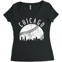 Vintage Chicago Illinois Skyline Apparel T Shirt Women's Triblend Scoop T-shirt | Artistshot