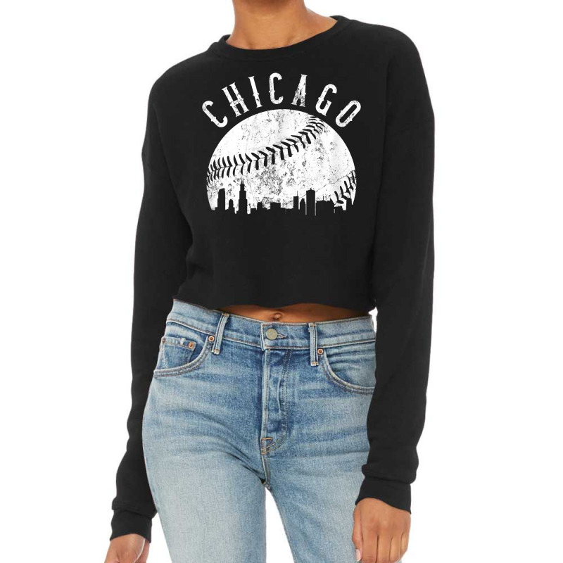 Vintage Chicago Illinois Skyline Apparel T Shirt Cropped Sweater by obdulia | Artistshot