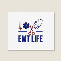 Emt Life Emergency Medical Technician Sweatshirt Landscape Canvas Print | Artistshot