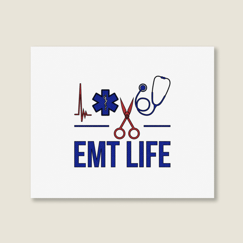 Emt Life Emergency Medical Technician Sweatshirt Landscape Canvas Print | Artistshot