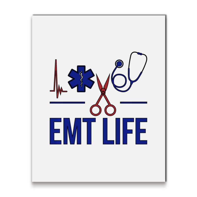 Emt Life Emergency Medical Technician Sweatshirt Metal Print Vertical | Artistshot