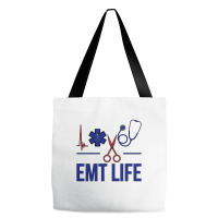 Emt Life Emergency Medical Technician Sweatshirt Tote Bags | Artistshot