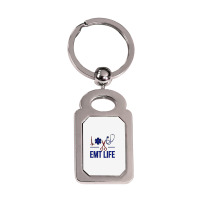 Emt Life Emergency Medical Technician Sweatshirt Silver Rectangle Keychain | Artistshot