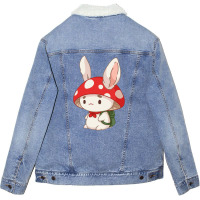 Mushroom Cat Unisex Sherpa-lined Denim Jacket | Artistshot