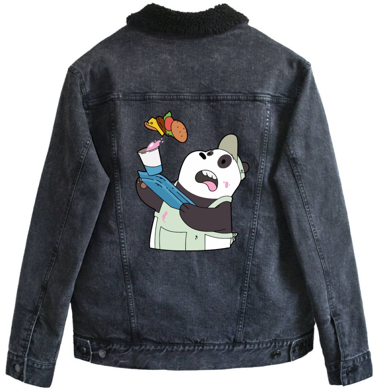 Panda And Breakfast Unisex Sherpa-Lined Denim Jacket by nokwqaart | Artistshot