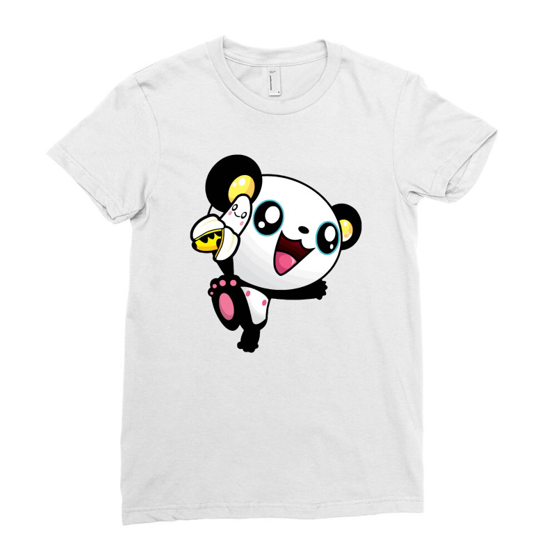 Panda Banana Ladies Fitted T-Shirt by nokwqaart | Artistshot