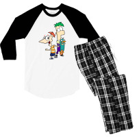 Phineas And Ferb Men's 3/4 Sleeve Pajama Set | Artistshot