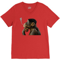 Cigarrete Smoking Monkey 80s V-neck Tee | Artistshot