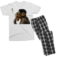 Cigarrete Smoking Monkey 80s Men's T-shirt Pajama Set | Artistshot