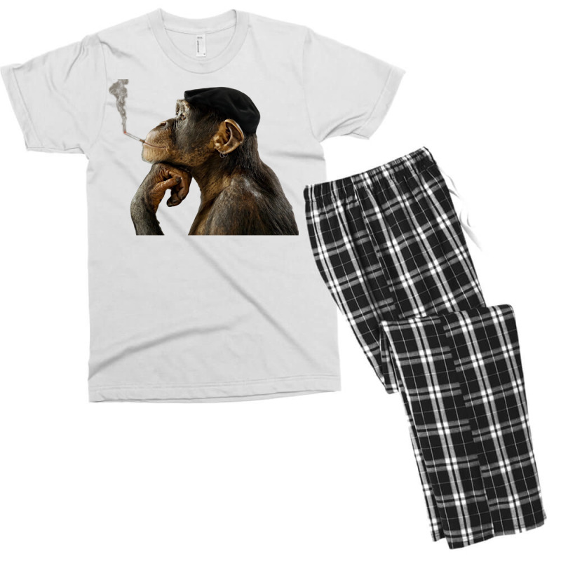 Cigarrete Smoking Monkey 80s Men's T-shirt Pajama Set | Artistshot