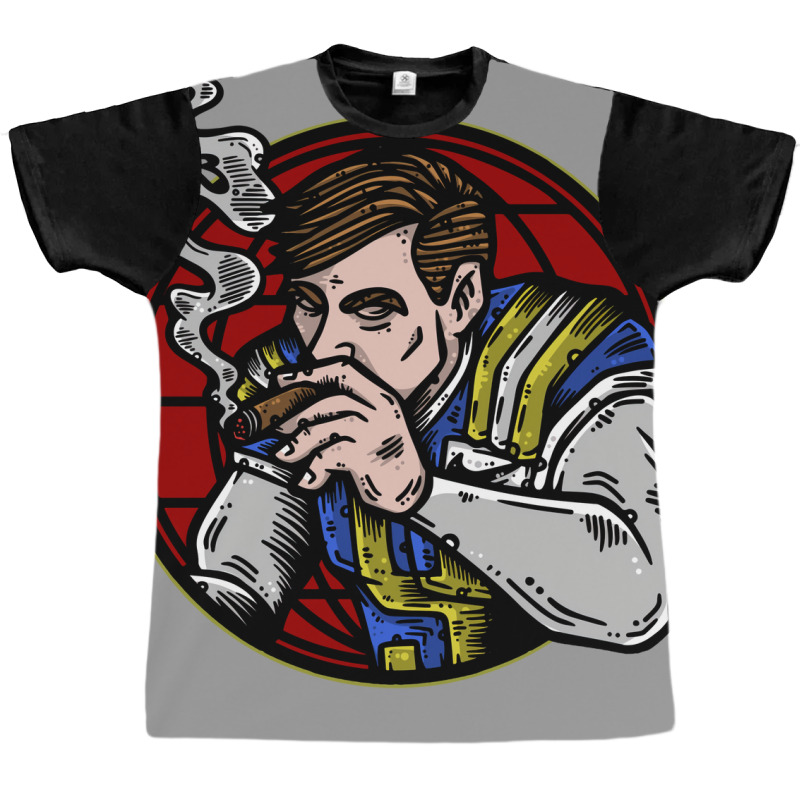 Football Smoke Break 70s Graphic T-shirt | Artistshot