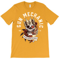 Gun Mechanic Skull With Cigar Design T-shirt | Artistshot