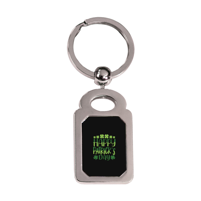 Happy Patricks Day St Patricks Day Silver Rectangle Keychain | Artistshot