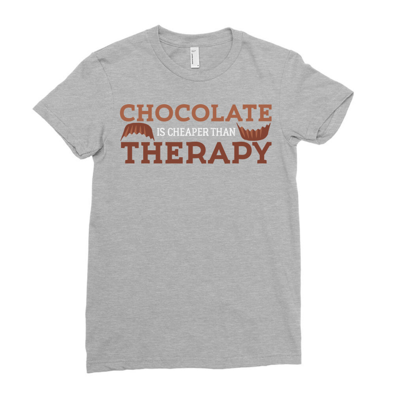 Chocolate Therapy Cocoa Cake Brownie Retro Ladies Fitted T-Shirt by auleymouoda | Artistshot