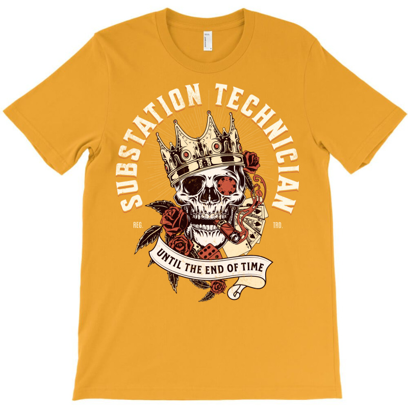 Substation Technician Skull With Cigar Design T-Shirt by zekrinatorer | Artistshot