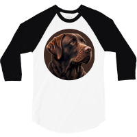 Chocolate Labrador Retriever Stars 3/4 Sleeve Shirt | Artistshot