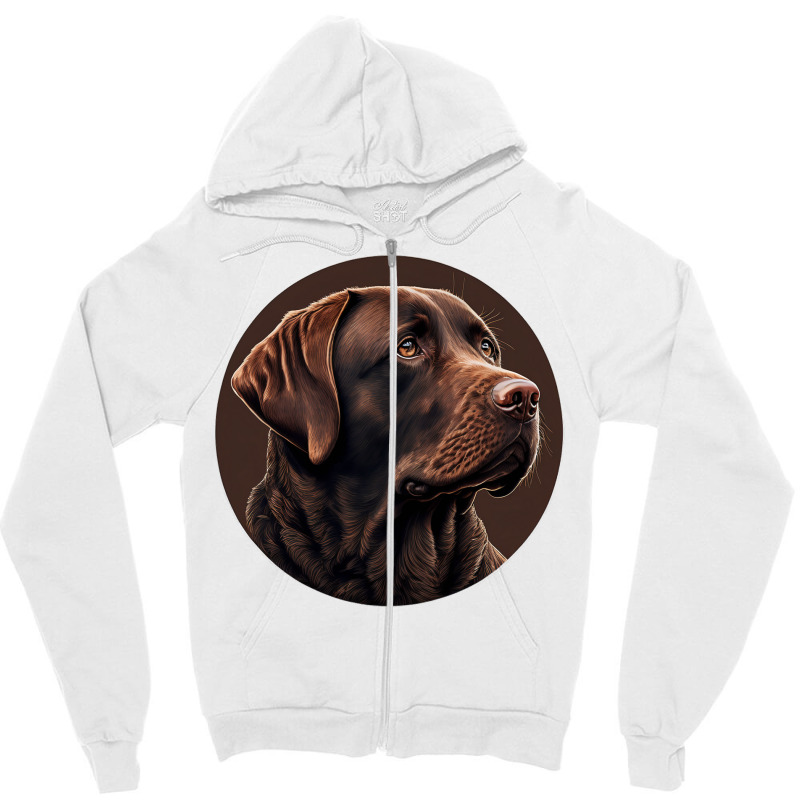 Chocolate Labrador Retriever Stars Zipper Hoodie | Artistshot