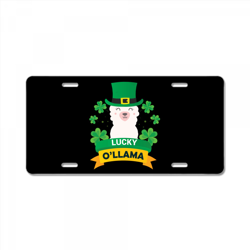 Lucky O'llama St Patricks Day License Plate | Artistshot