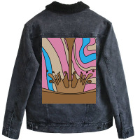 Sweet Temptation Surprise Chocolate Music Unisex Sherpa-lined Denim Jacket | Artistshot