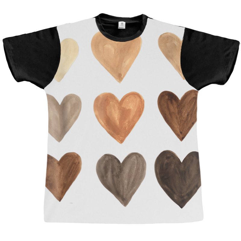 Melanin Skin Tone Hearts Black History Month Women Graphic T-shirt | Artistshot