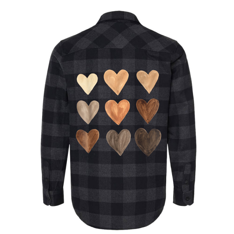 Melanin Skin Tone Hearts Black History Month Women Flannel Shirt | Artistshot