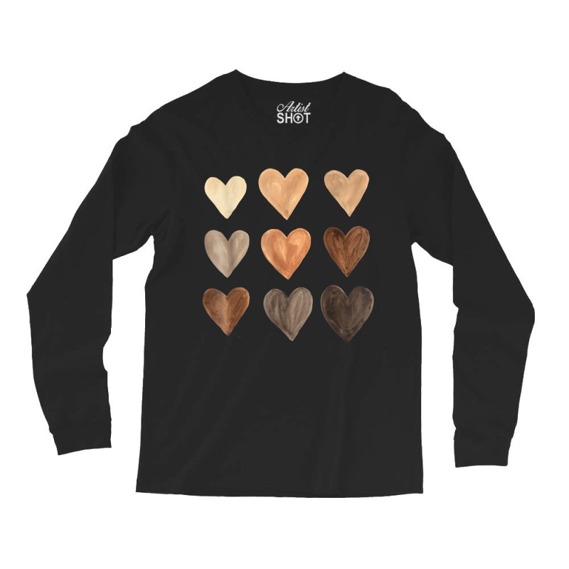 Melanin Skin Tone Hearts Black History Month Women Long Sleeve Shirts | Artistshot