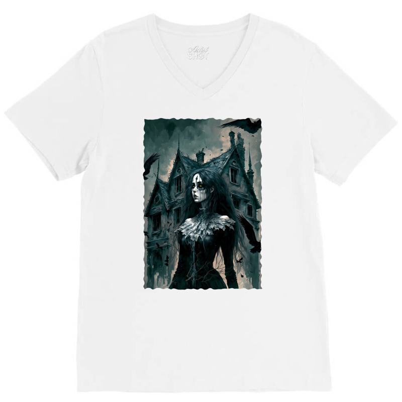 Gothic Fairycore Aesthetic Dark Art Horror Grunge V-neck Tee | Artistshot