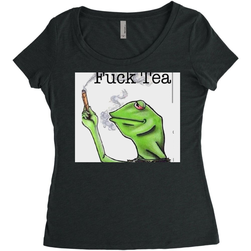 Fuck Tea Frog Women's Triblend Scoop T-shirt by Nadeau | Artistshot