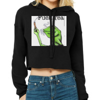 Fuck Tea Frog Cropped Hoodie | Artistshot