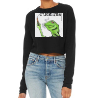 Fuck Tea Frog Cropped Sweater | Artistshot