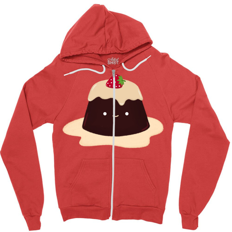 Cute Chocolate Strawberry Pudding 70s Zipper Hoodie by kaistosylinj | Artistshot