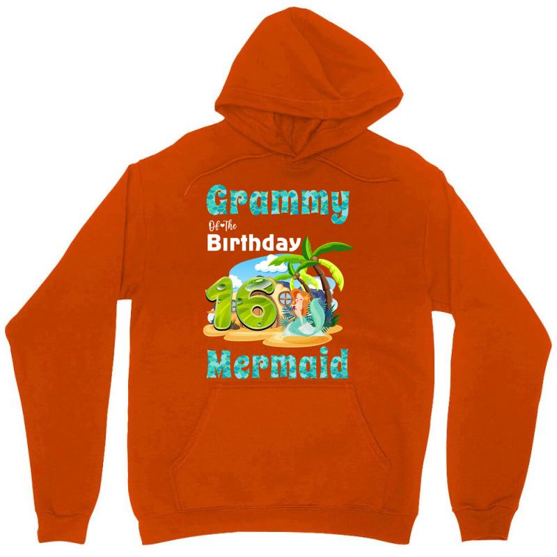 Cute Mermaid Grammy Of The 16th Birthday Retro Unisex Hoodie by zrigkhudeu | Artistshot