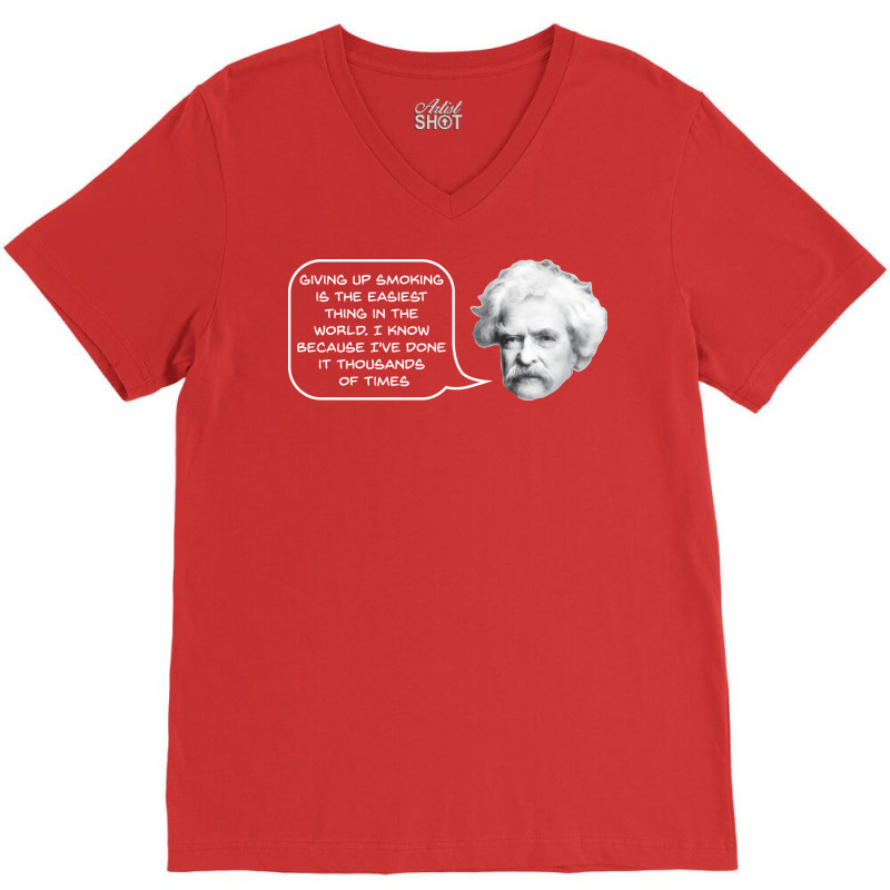 Mark Twain On Smoking 70s V-Neck Tee by alheklupsm | Artistshot