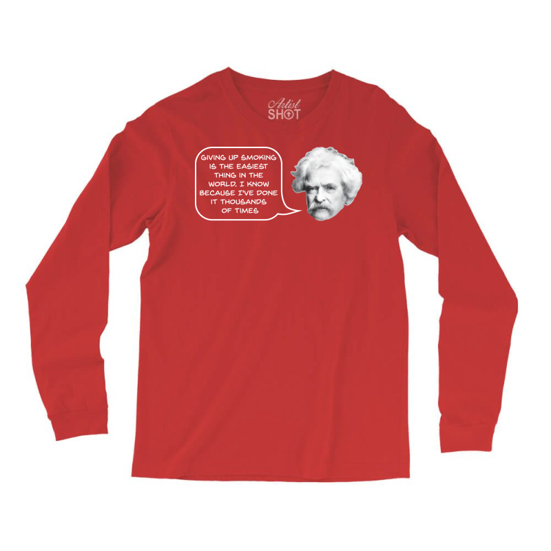 Mark Twain On Smoking 70s Long Sleeve Shirts by alheklupsm | Artistshot