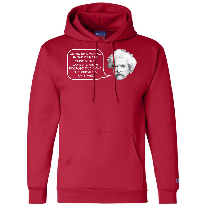 Mark Twain On Smoking 70s Champion Hoodie by alheklupsm | Artistshot