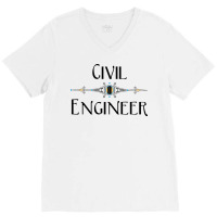 Civil Engineer Decorative Line Nature V-neck Tee | Artistshot