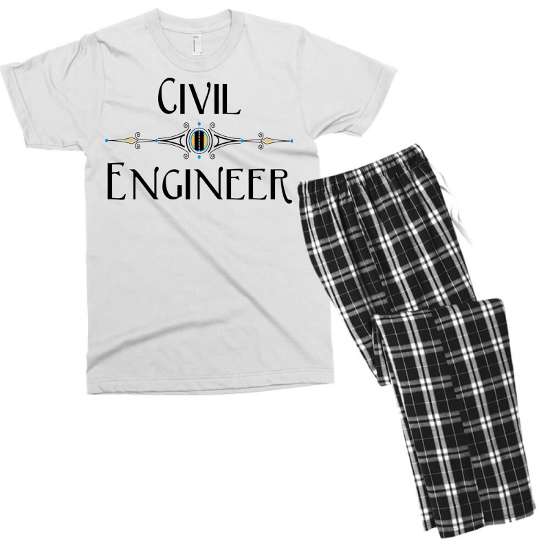 Civil Engineer Decorative Line Nature Men's T-shirt Pajama Set | Artistshot