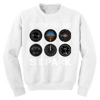 Funny Pilot T Shirt Airplane Six Pack Flight Instr Youth Sweatshirt | Artistshot