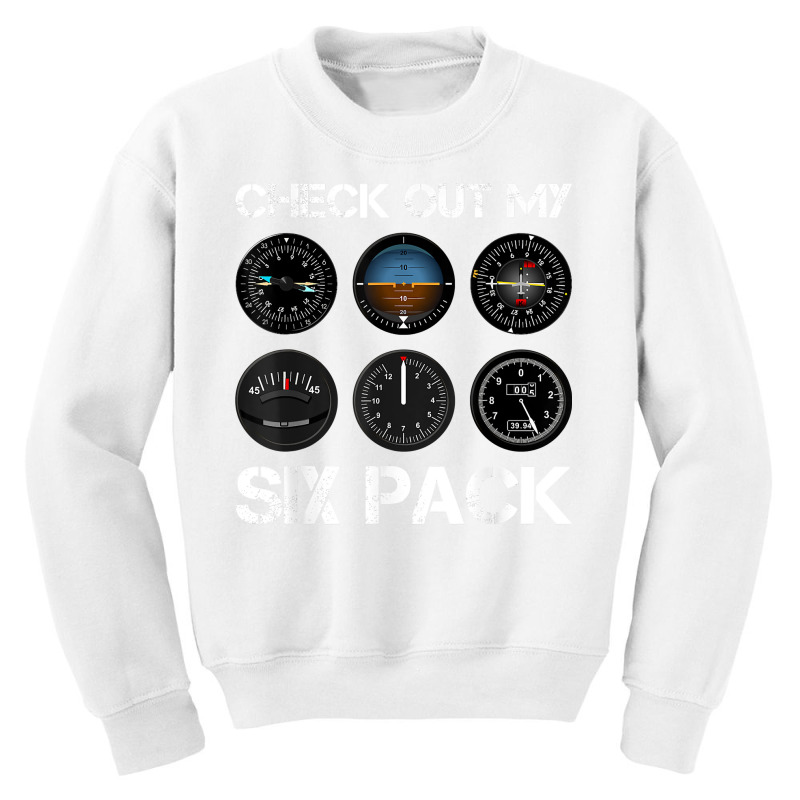 Funny Pilot T Shirt Airplane Six Pack Flight Instr Youth Sweatshirt by charleyker | Artistshot