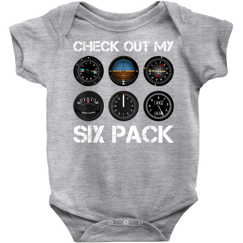 Funny Pilot T Shirt Airplane Six Pack Flight Instr Baby Bodysuit by charleyker | Artistshot