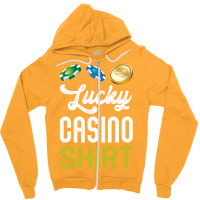 Lucky Casino Shirt Blue Zipper Hoodie | Artistshot