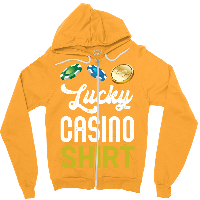 Lucky Casino Shirt Blue Zipper Hoodie | Artistshot