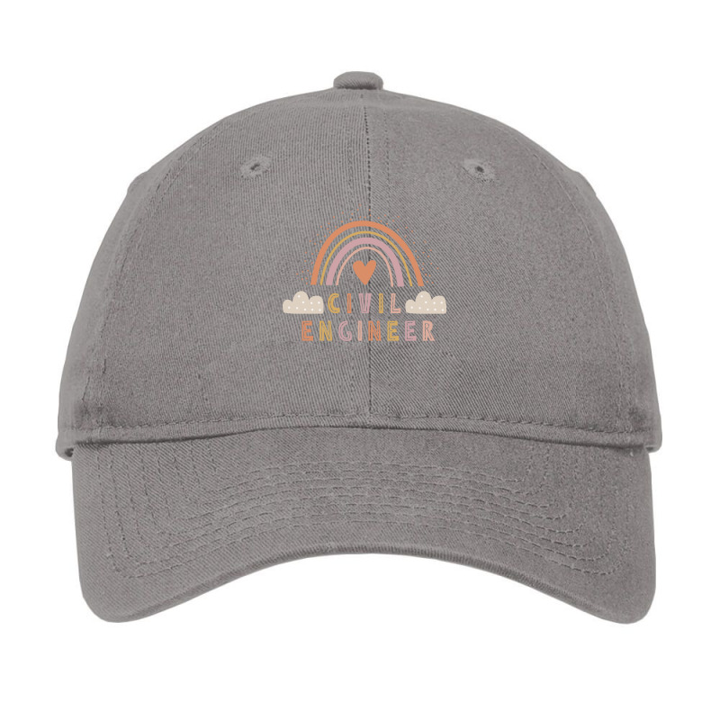 Civil Engineer Boho Casual Over The Rainbow Design Adjustable Cap by tonetayenog | Artistshot