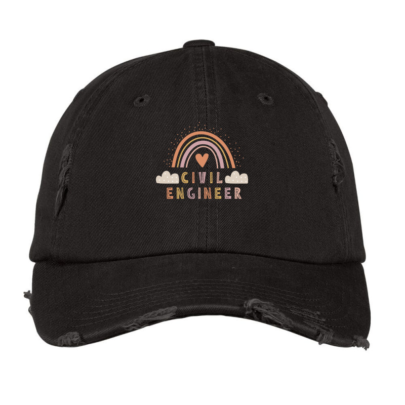 Civil Engineer Boho Casual Over The Rainbow Design Vintage Cap by tonetayenog | Artistshot