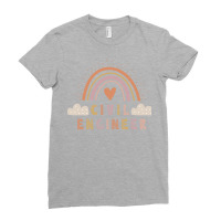 Civil Engineer Boho Casual Over The Rainbow Design Ladies Fitted T-shirt | Artistshot