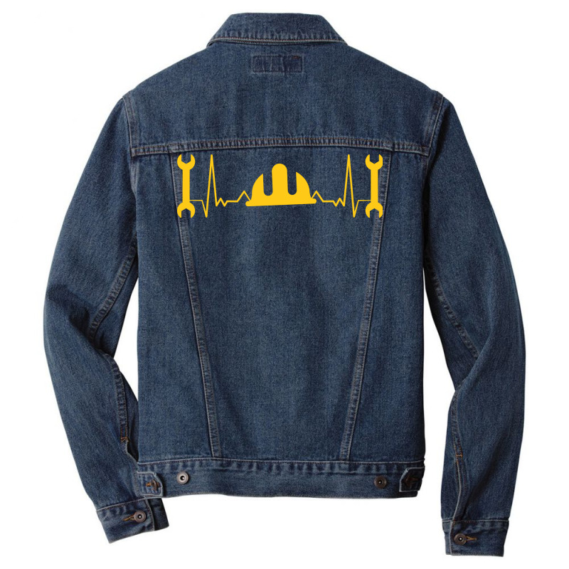 Civil Engineer Heartbeat Ekg Heart Rate Civil Engi Men Denim Jacket by sokratugnneq | Artistshot