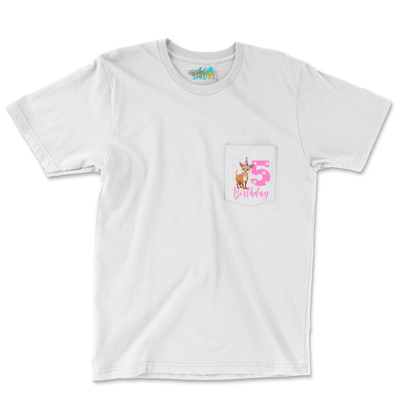 5th Birthday Chihuahua Cool Pocket T-shirt | Artistshot